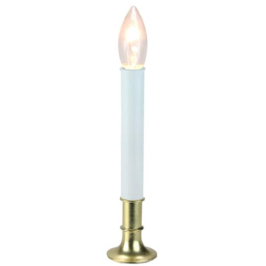 9&#x22; White &#x26; Gold Christmas Candle Lamp with Sensor